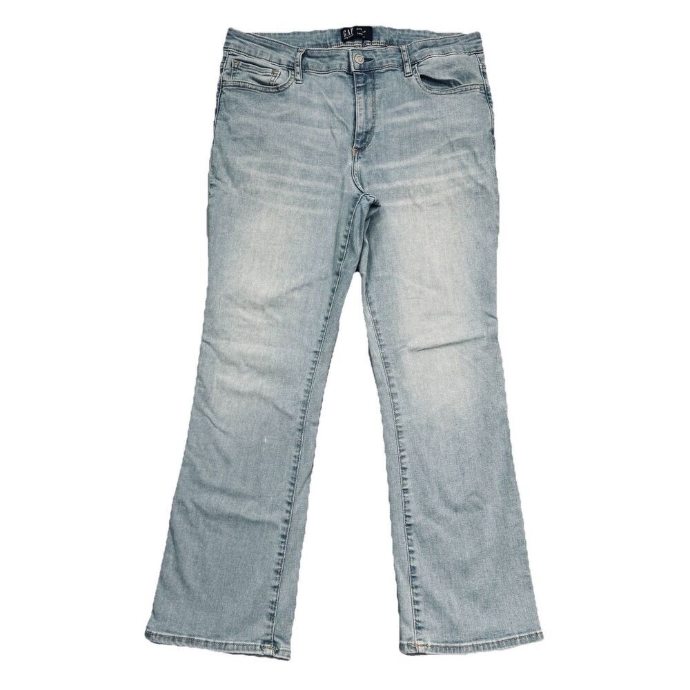 Gap Crop Kick Jeans 31 (32x26) Light Wash Blue Ankle Stretch Denim Womens